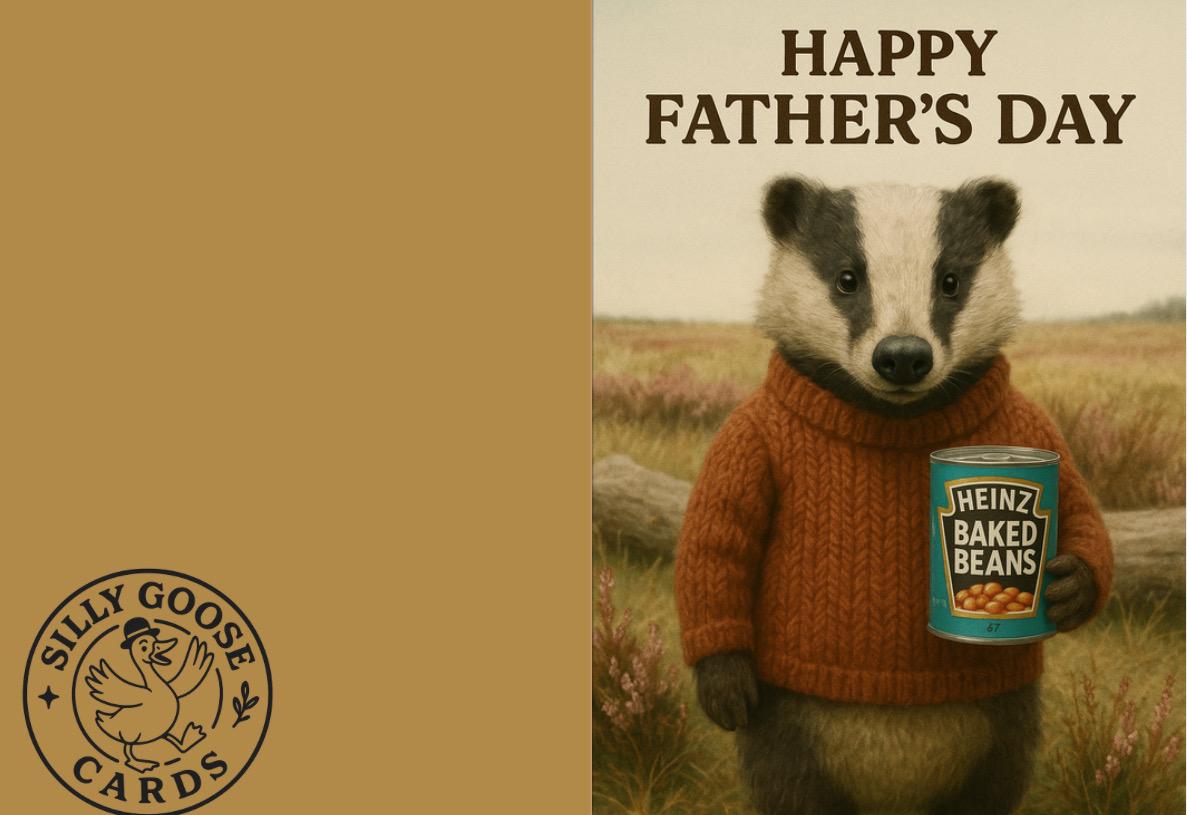 Bertie the badger’s Father’s Day card to his dad