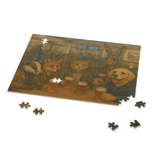 Animal Pub Puzzles - 120, 252, 500-Piece, Fun for Game Nights, Unique Gifts, Family Activities, Cozy Evenings, Home Decor