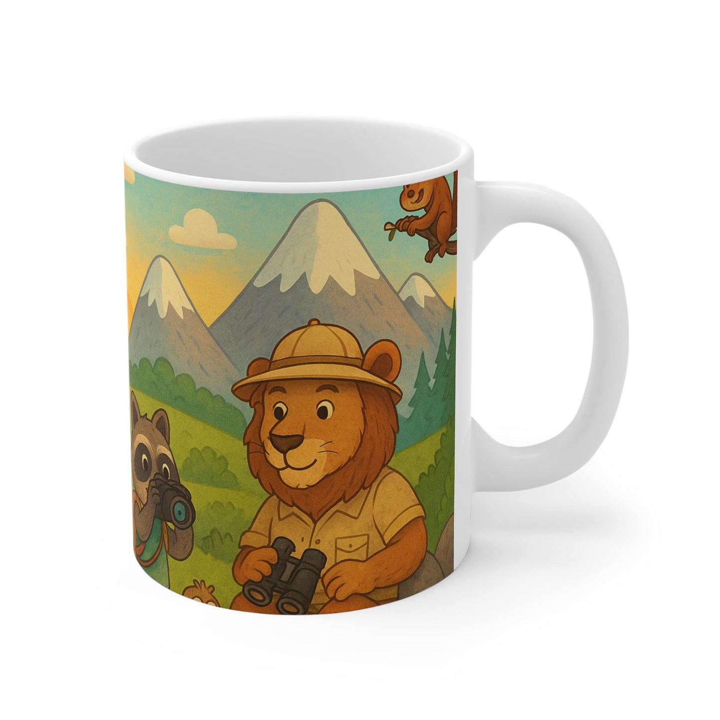 Nature Adventure Illustrated Mug, Cute Animal Mug, Coffee Cup for Animal Lovers, Gift for Hikers, Eco-Friendly Design, Camping Mug, [...]