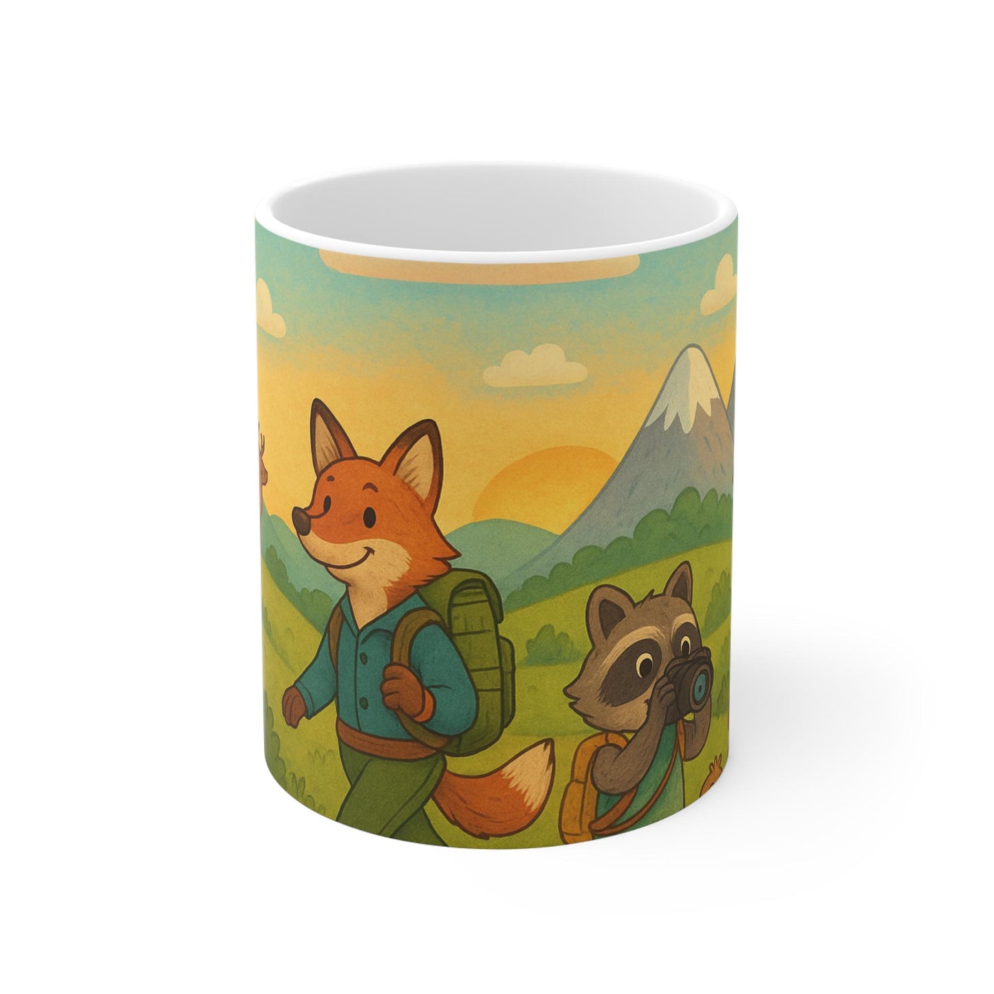 Nature Adventure Illustrated Mug, Cute Animal Mug, Coffee Cup for Animal Lovers, Gift for Hikers, Eco-Friendly Design, Camping Mug, [...]